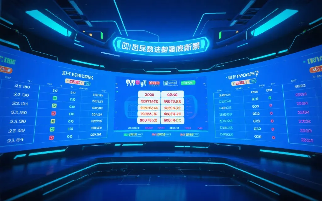 数据大屏幕上实时滚动的彩票开奖结果