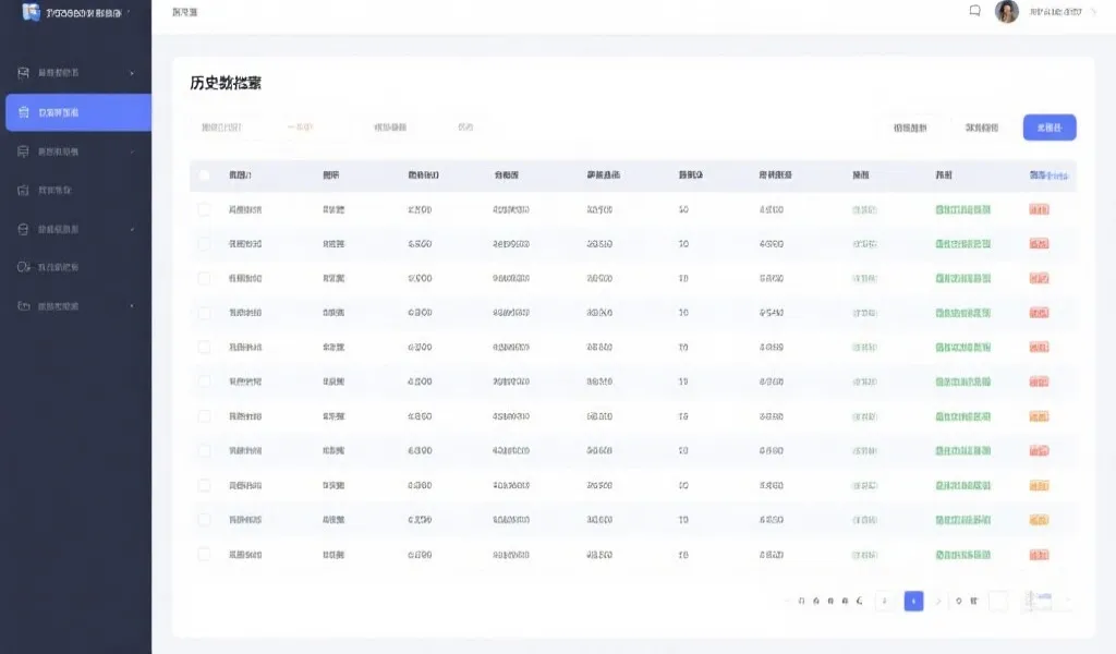 历史数据归档与检索界面示意